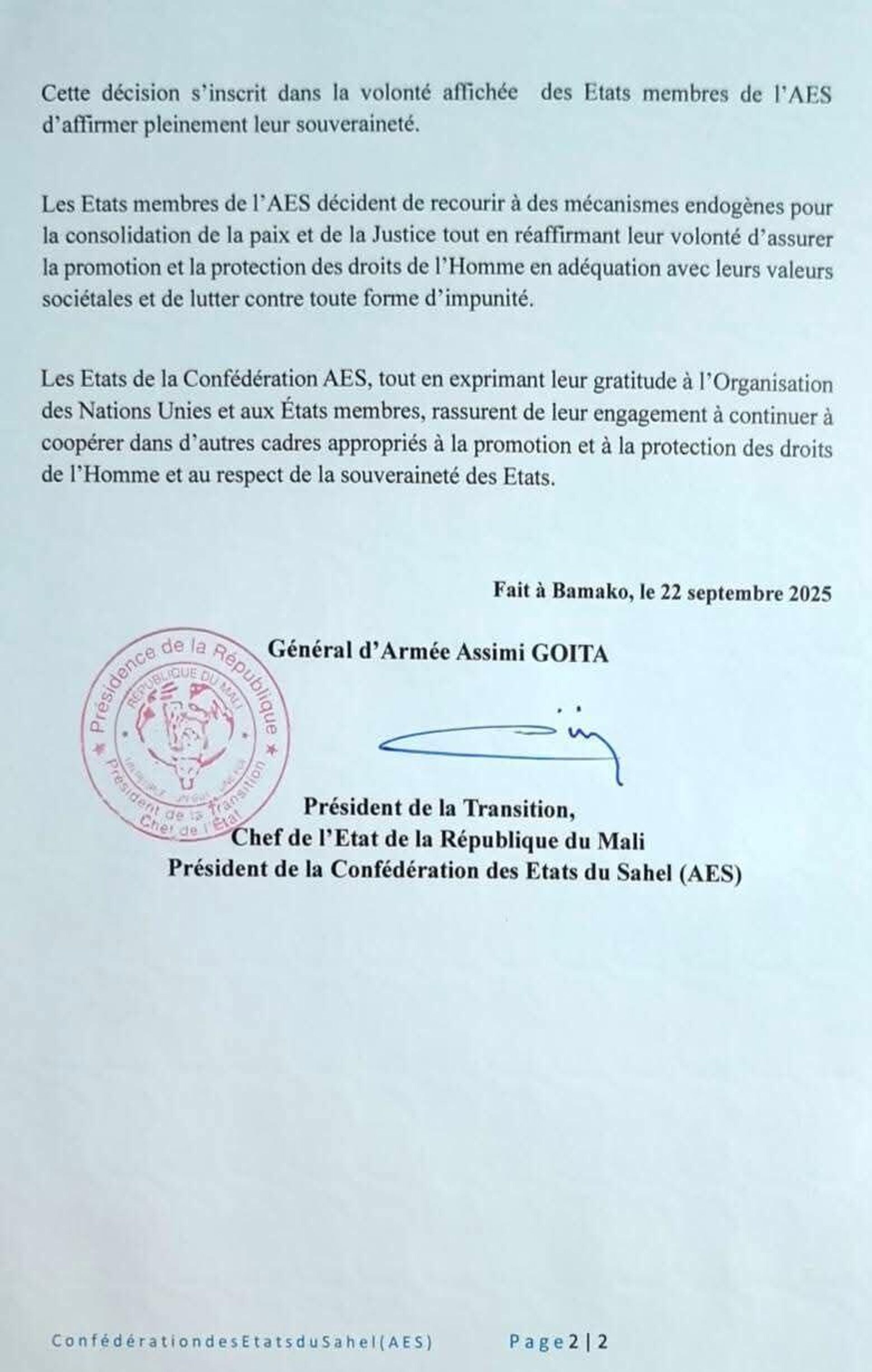 Les pays de l'AES se retirent de la CPI Les pays de l'AES se retirent de la CPI - Sputnik Afrique, 1920, 22.09.2025