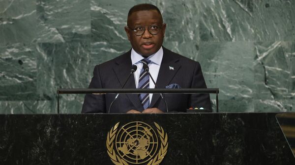  Le Président sierra-léonais Julius Maada Bio intervient à l'Assemblée générale des Nations Unies à New York - Sputnik Afrique