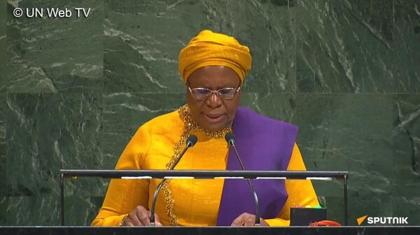 La Présidente namibienne Netumbo Nandi-Ndaitwah intervient à l'Assemblée générale des Nations Unies à New York - Sputnik Afrique