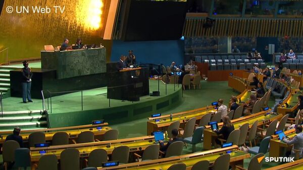 Le Président botswanais Duma Boko intervient devant les membres de l'Assemblée générale des Nations Unies à New York - Sputnik Afrique