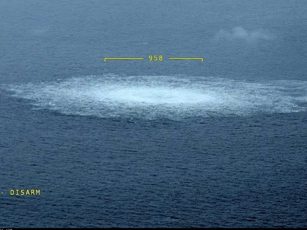 In this picture provided by Swedish Coast Guard, the gas leak in the Baltic Sea from Nord Stream photographed from the Coast Guard's aircraft on Wednesday, Sept. 27, 2022 In this picture provided by Swedish Coast Guard, the gas leak in the Baltic Sea from Nord Stream photographed from the Coast Guard's aircraft on Wednesday, Sept. 27, 2022 - Sputnik Africa