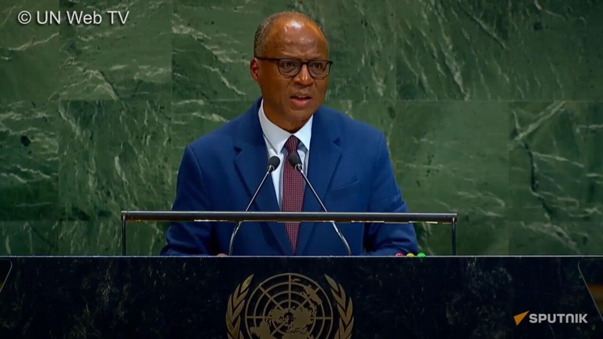 Cabo Verde's PM José Ulisses Correia e Silva Speaks at the United Nations General Assembly in New York Cabo Verde's PM José Ulisses Correia e Silva Speaks at the United Nations General Assembly in New York - Sputnik Africa, 1920, 26.09.2025