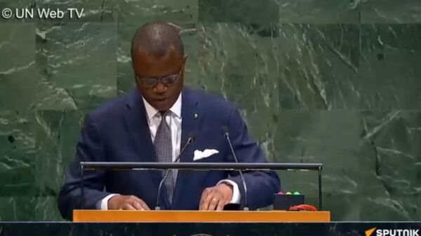 Benin's Permanent Representative to the UN Marc Hermanne Gninadoou Araba Speaks at the United Nations General Assembly in New York - Sputnik Africa
