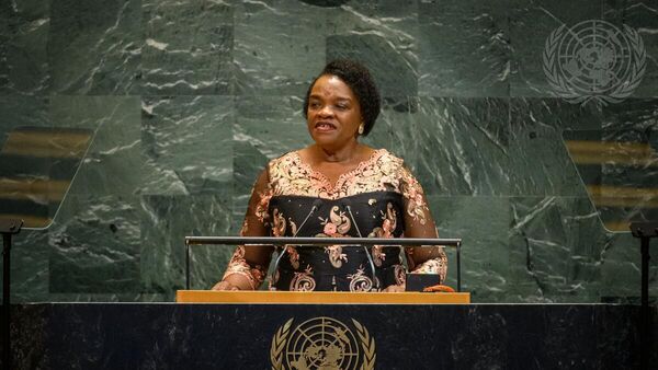 Malawi's Permanent Representative to the UN Agnes Mary Chimbiri Molande Speaks at the United Nations General Assembly in New York - Sputnik Africa