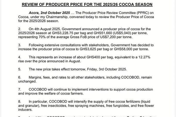 Ghana Raises Cocoa Farmgate Price by 12,27% Effective Friday Ghana Raises Cocoa Farmgate Price by 12,27% Effective Friday - Sputnik Africa