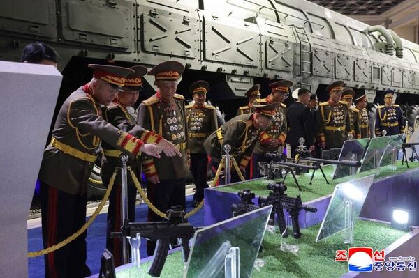 North Korea’s Leader Kim Jong-un Inspects Next-Gen AI-Enhanced Weapons at Defense Development Exhibition North Korea’s Leader Kim Jong-un Inspects Next-Gen AI-Enhanced Weapons at Defense Development Exhibition - Sputnik Africa