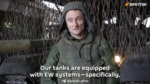 Russian Tank Crews Now Use Anti-Drone 'Jellyfish' Devices to Protect Against Enemy UAVs, Tank Operator Says - Sputnik Africa