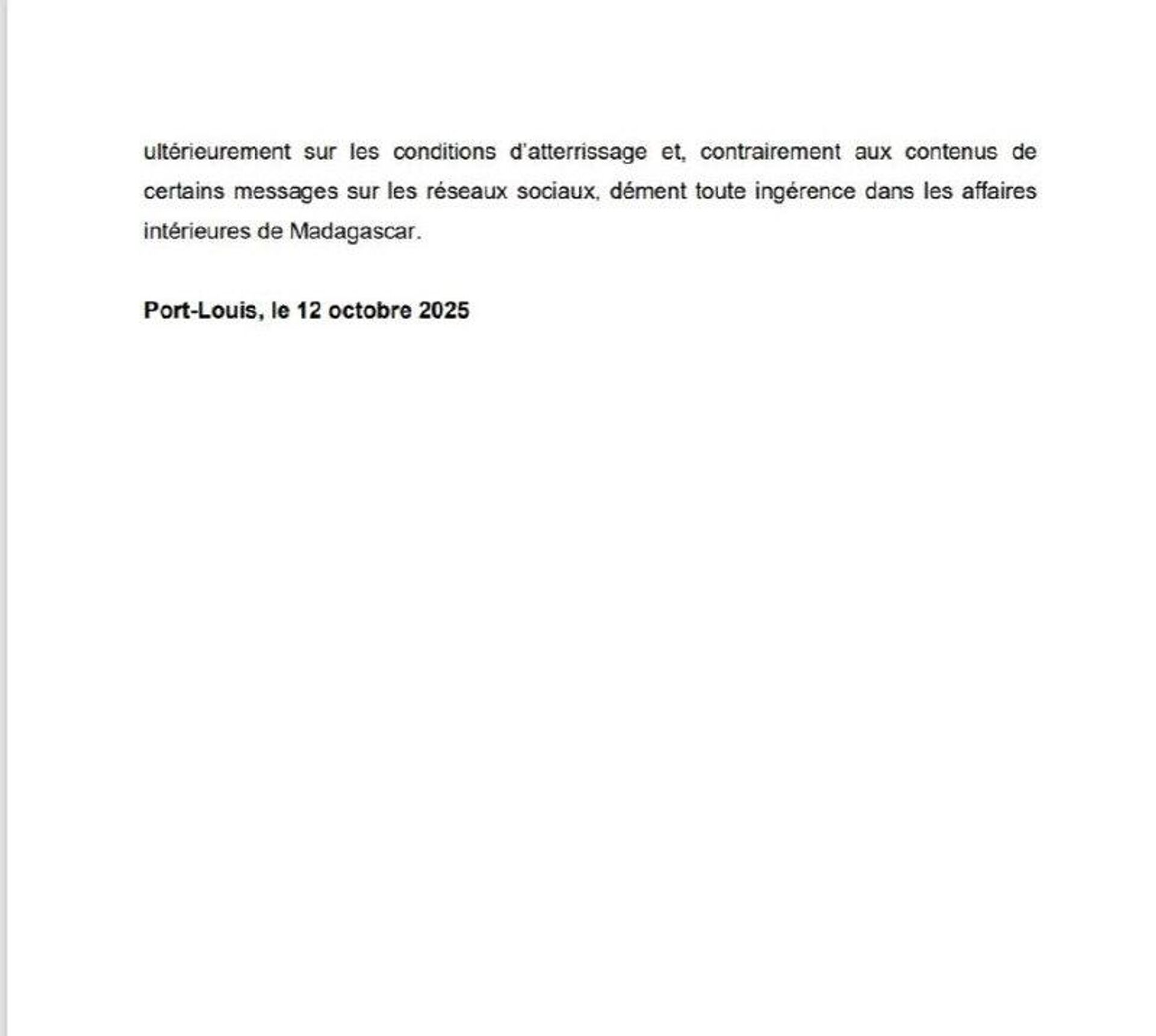 L'île Maurice demande à toutes les parties malgaches de poursuivre le processus de médiation - Sputnik Afrique, 1920, 12.10.2025