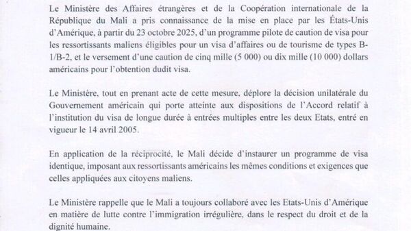 Bamako contre-attaque: les Américains paieront aussi leurs visas au prix fort - Sputnik Afrique
