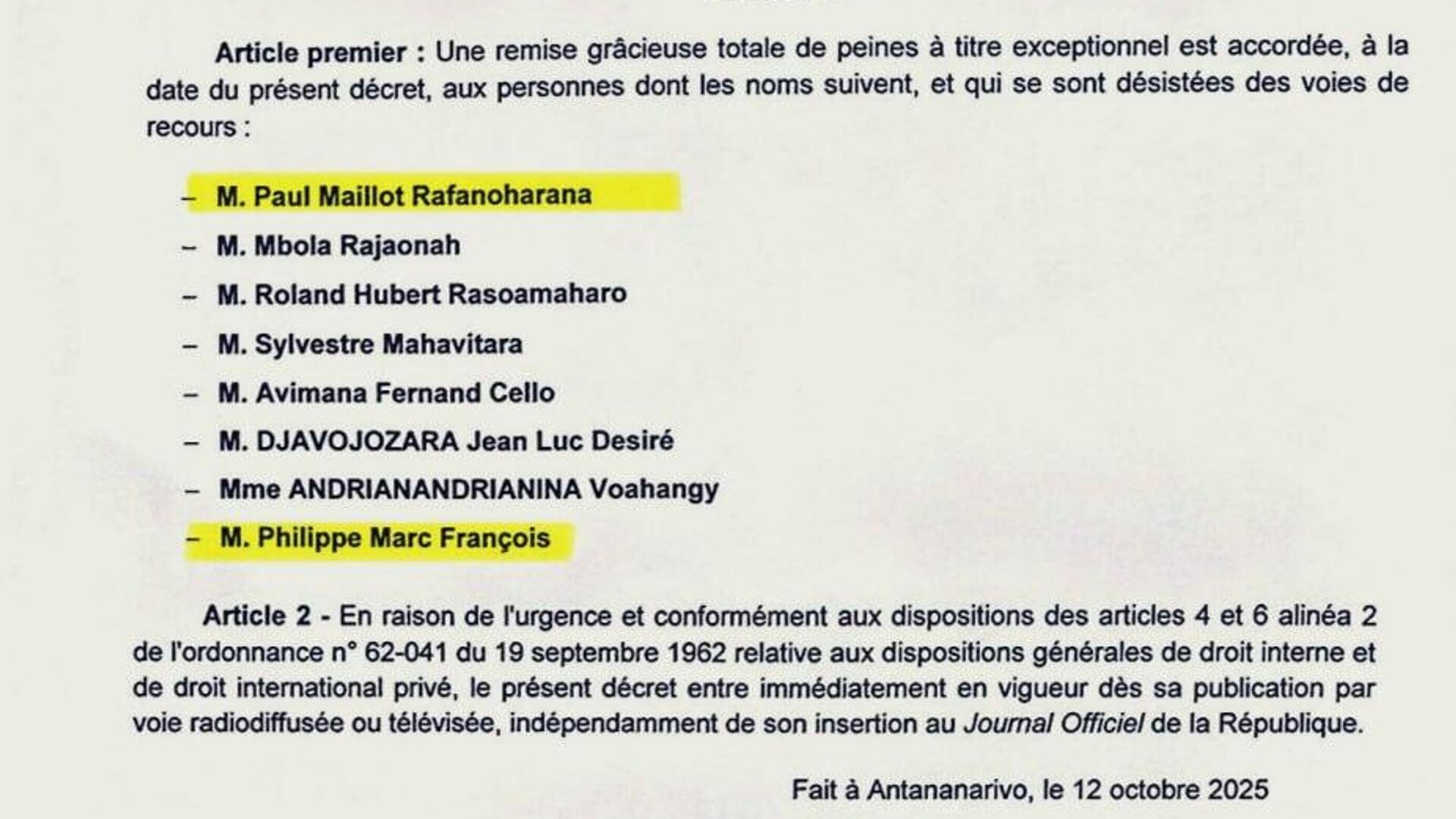 Le président malgache aurait gracié deux ex-officiers français impliqués dans une tentative de coup d’Etat en 2021 Le président malgache aurait gracié deux ex-officiers français impliqués dans une tentative de coup d’Etat en 2021 - Sputnik Afrique, 1920, 13.10.2025