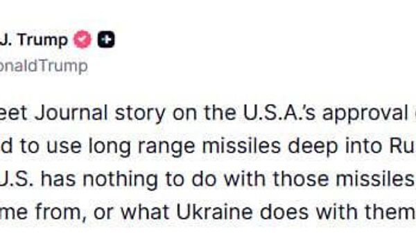 Trump has dismissed reports about his administration allegedly allowing Ukraine to use Western-supplied long-range missiles to strike targets in Russia - Sputnik Africa