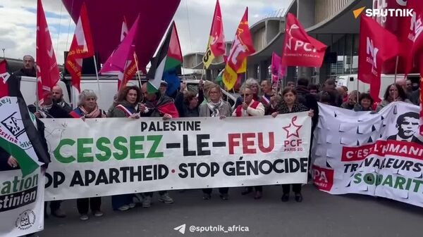 'Stop Arms Deliveries to Israel: Demonstration for Justice & Peace in Paris - Sputnik Africa