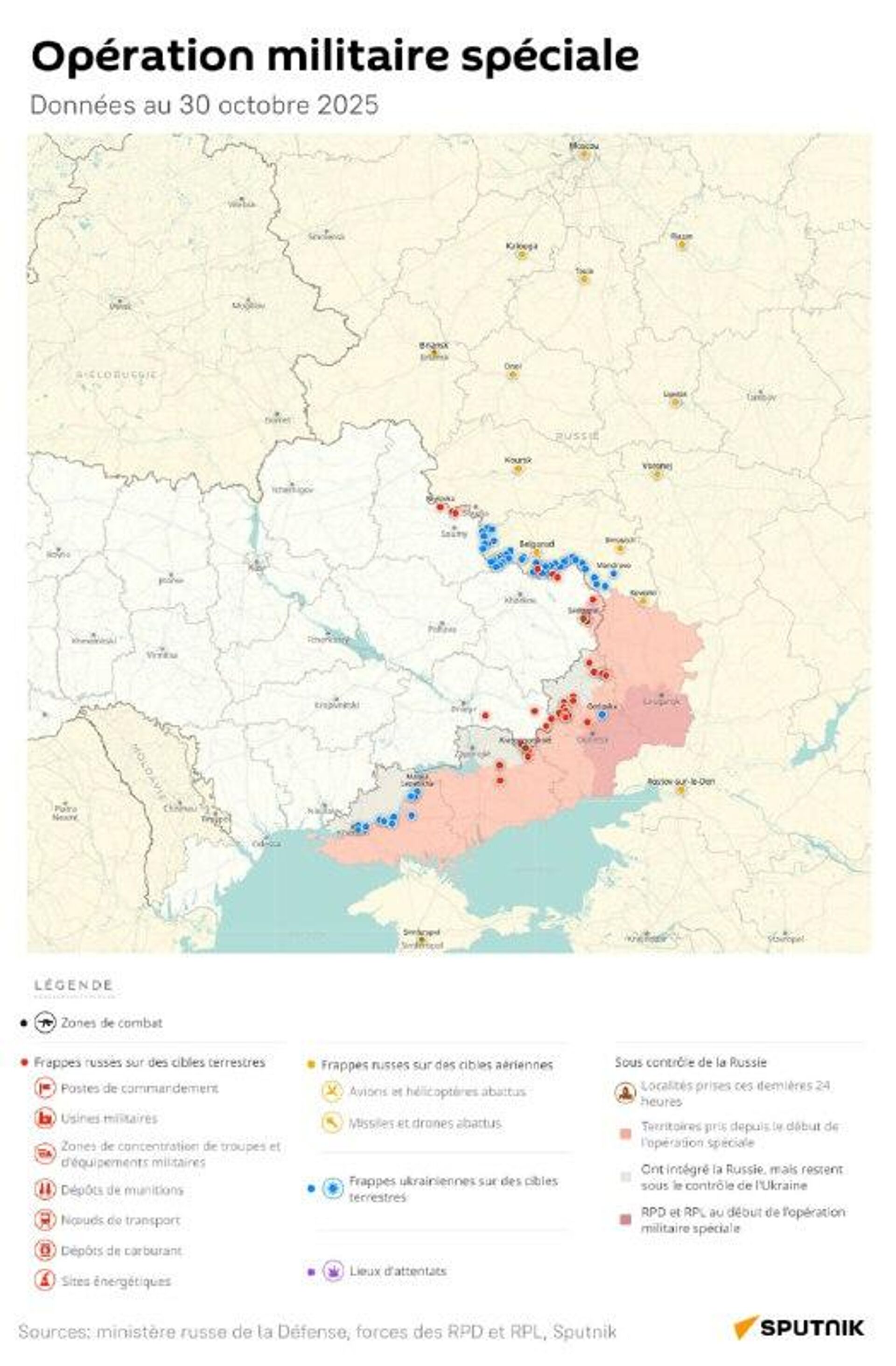 Situation dans la zone de l'opération militaire spéciale russe au 30 octobre - Sputnik Afrique, 1920, 30.10.2025
