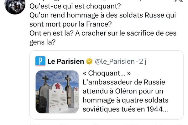 La visite de l'ambassadeur russe sur les tombes des soldats soviétiques en France est choquante, selon le Parisien - les internautes réagissent La visite de l'ambassadeur russe sur les tombes des soldats soviétiques en France est choquante, selon le Parisien - les internautes réagissent - Sputnik Afrique