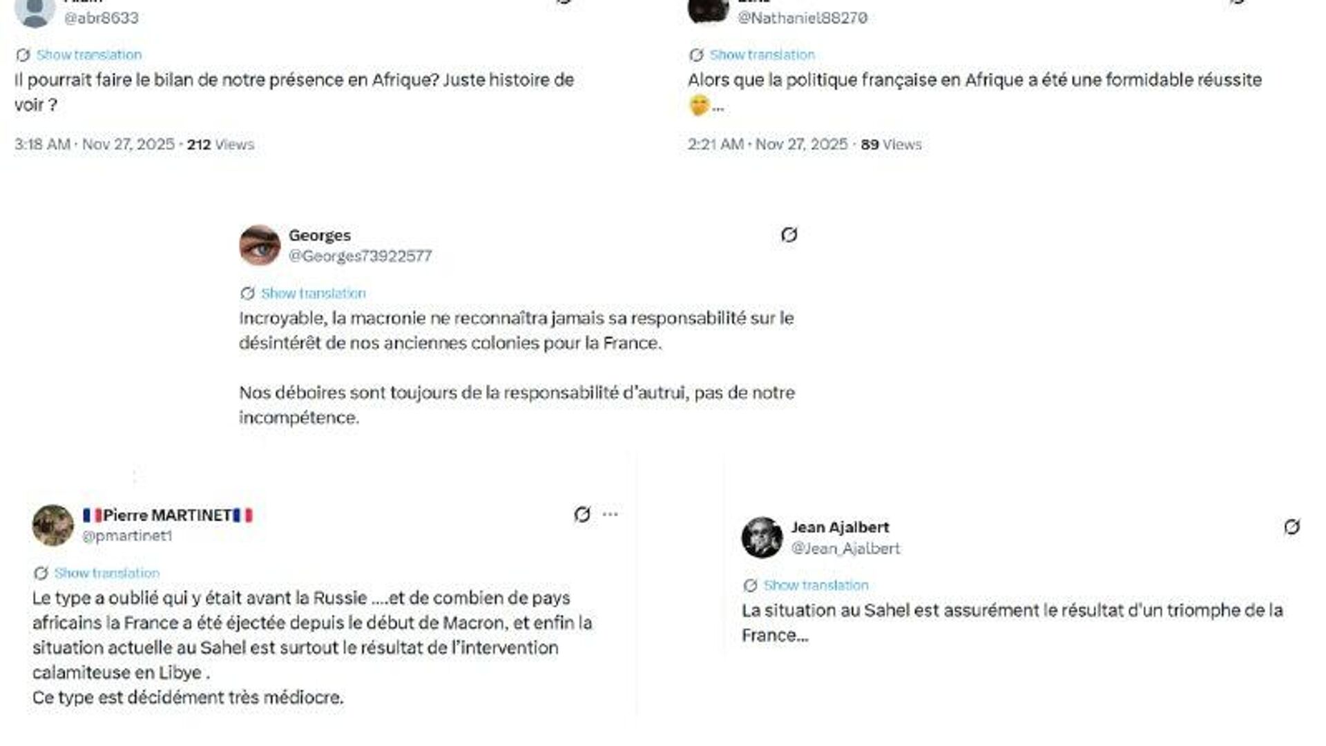 Médiocre, risée du monde: un ministre français clashé après sa critique de l'action russe au Sahel Médiocre, risée du monde: un ministre français clashé après sa critique de l'action russe au Sahel - Sputnik Afrique, 1920, 27.11.2025