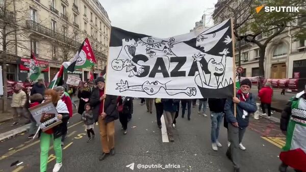 'Stop the Genocide!': Massive Demonstration in Paris on International Day of Solidarity With the Palestinian People - Sputnik Africa