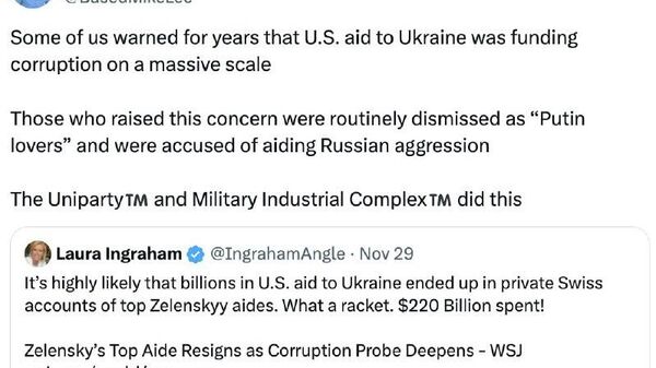 US Senator Endorses Media Characterization of Kiev Regime as Operating Corruption Scheme - Sputnik Africa