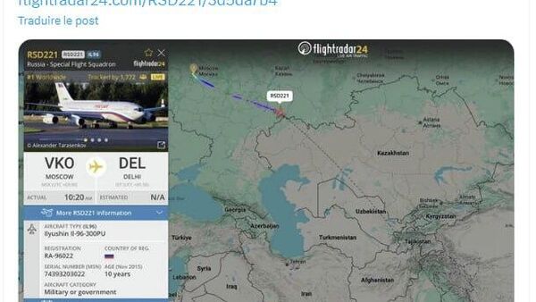 L'avion qui transportait vraisemblablement Poutine en route pour l'Inde a été le vol le plus suivi - Sputnik Afrique