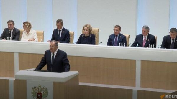 Lavrov is speaking at a plenary session of Russian Federation Council - Sputnik Africa
