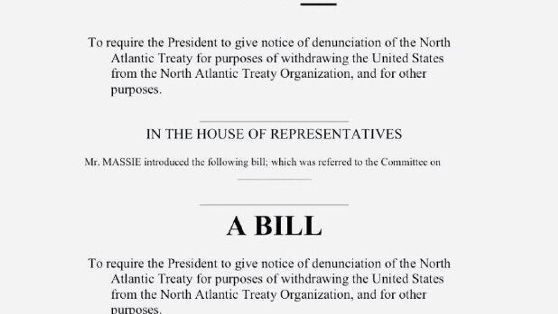 ‘Cold War relic’: Congress proposes US withdraw from NATO ‘Cold War relic’: Congress proposes US withdraw from NATO - Sputnik Africa, 1920, 10.12.2025