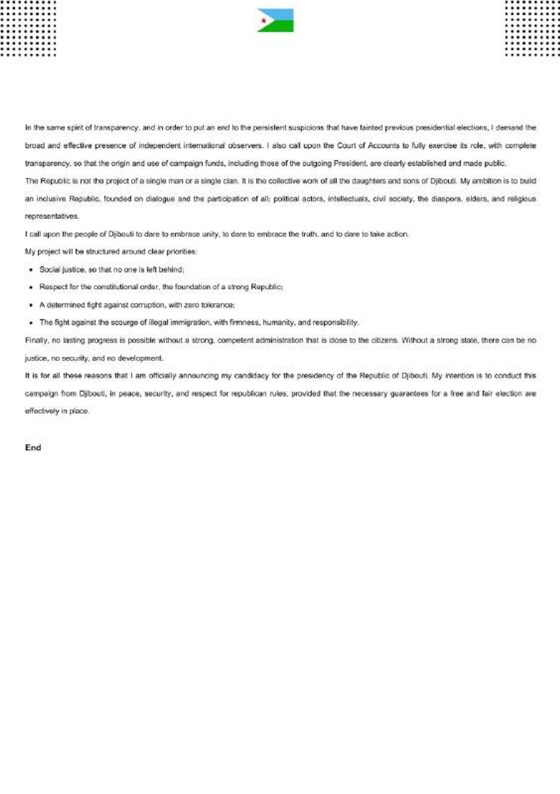 Former Senior Adviser to Djibouti Leader Officially Confirms Presidential Candidacy for 2026 Vote - Sputnik Africa, 1920, 16.12.2025