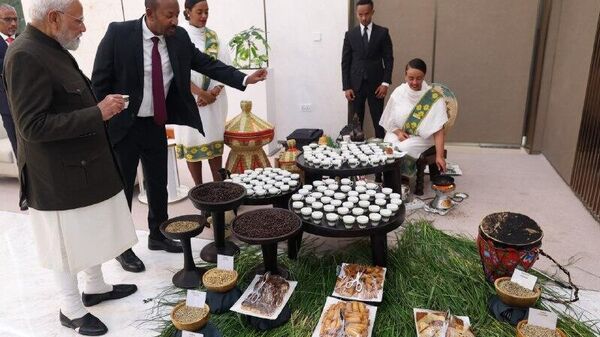 WATCH | Modi & Abiy Share Ethiopian Coffee During Airport Welcome in Addis Ababa - Sputnik Africa