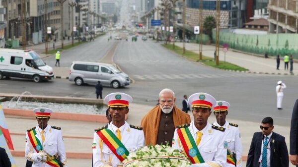Le Premier ministre indien dépose une gerbe au monument de la Victoire d'Adwa - Sputnik Afrique