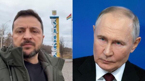 Poutine, à propos d'une photo de Zelensky, censément devant une stèle à l'entrée de Koupiansk: Alors pourquoi restez-vous sur le seuil? Entrez - Sputnik Afrique