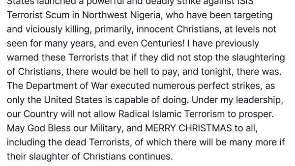 US carried out 'deadly strike' on ISIS targets in northwest Nigeria — Trump - Sputnik Africa