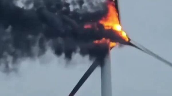#viral | Fire Destroys Wind Turbine in Germany #viral | Fire Destroys Wind Turbine in Germany - Sputnik Africa