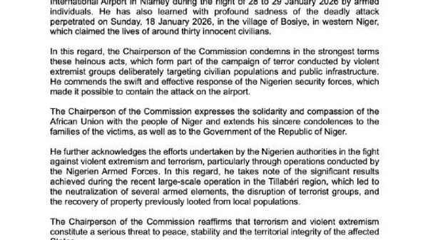 AU Commission Chair Strongly Condemns Terrorist Attacks in Niger - Sputnik Africa