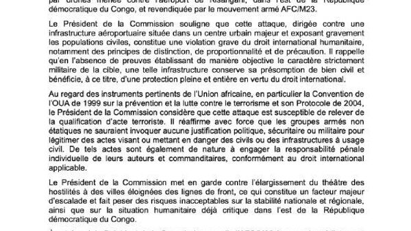 L'attaque des drones contre l'aéroport congolais de Kisangani pourrait être qualifiée d’acte terroriste, estime l'Union africaine - Sputnik Afrique