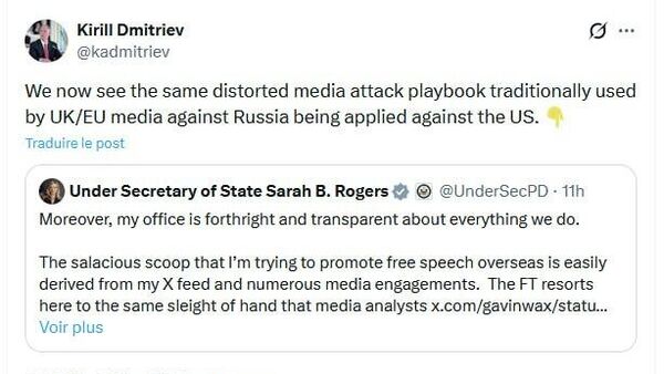 Les médias européens qui s'étaient élevés contre la Russie agissent désormais de la même manière envers les États-Unis — Dmitriev - Sputnik Afrique