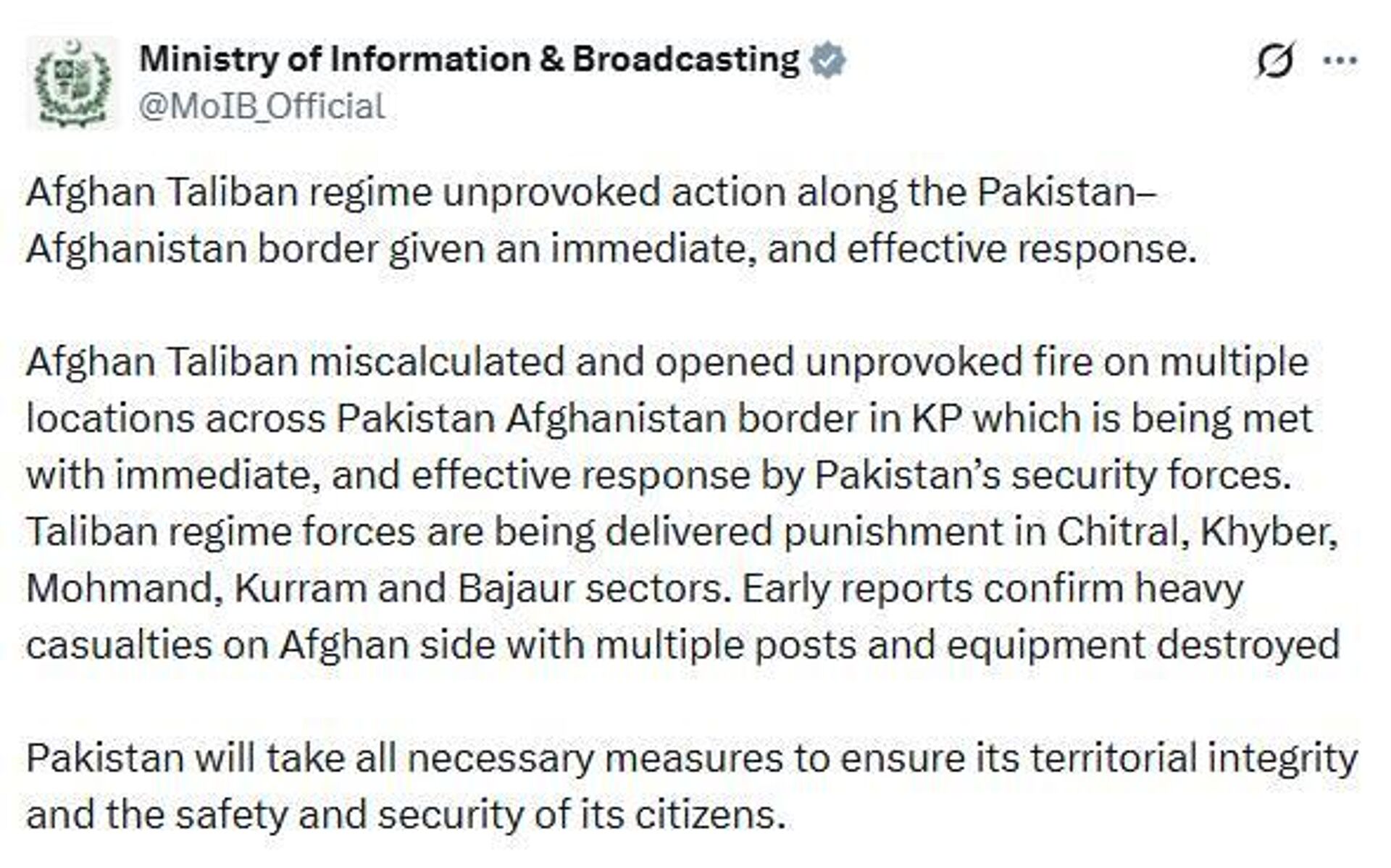 Pakistan and Afghan trade fire: What both sides are saying - Sputnik Africa, 1920, 27.02.2026