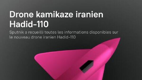 Le drone kamikaze iranien Hadid-110 utilisé par l'Iran dans ses frappes de riposte - Sputnik Afrique