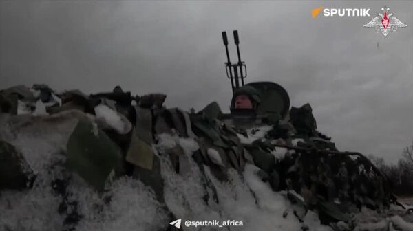 Russian Anti-Aircraft Gunners Promptly Detect & Shoot Down Ukrainian Attack Drone - Sputnik Africa