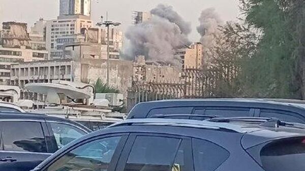 Israël a mené des frappes sur un bâtiment du quartier de Bachoura, dans le centre de Beyrouth - Sputnik Afrique