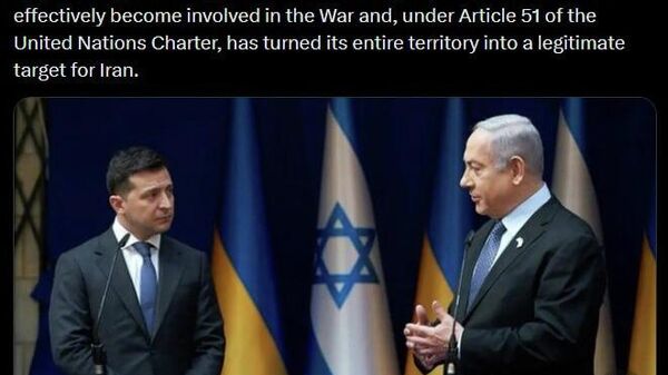 Ukraine's Drone Support for Israel Makes Its Territory Legitimate Target for Tehran Under UN Charter: Head of Iranian Parliament's National Security Commission - Sputnik Africa