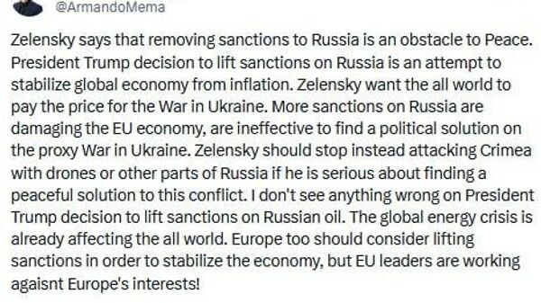 Analyst: Trump was right to lift Russia sanctions — Zelensky wants the world to pay - Sputnik Africa