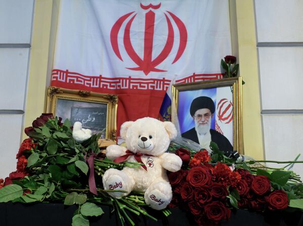 The situation outside the Iranian Embassy in Moscow following the death of the country’s Supreme Leader, Ali Khamenei. - Sputnik Africa
