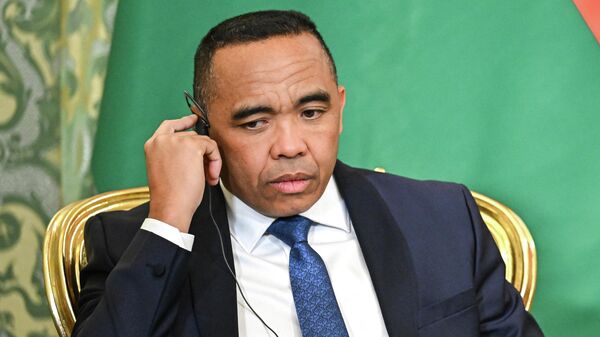 Meeting between Russian President Vladimir Putin and Madagascar President Michael Randrianirina - Sputnik Africa