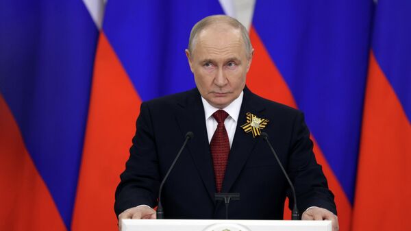 May 9, 2026. Russian President Vladimir Putin at a press conference following a series of international meetings in Moscow. - Sputnik Africa