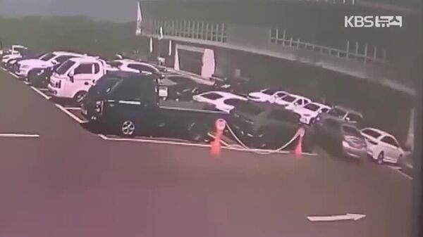 Car Plows Through Sports Center Wall, Lands in Basement Pool in South Korea - Sputnik Africa