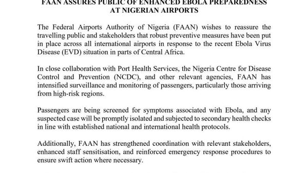 Nigeria Implements Preventive Measures at Airports in Response to Ebola Risks - Sputnik Africa