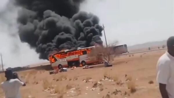 Bus Catches Fire After Collision With Taxi in Sudan - Sputnik Africa