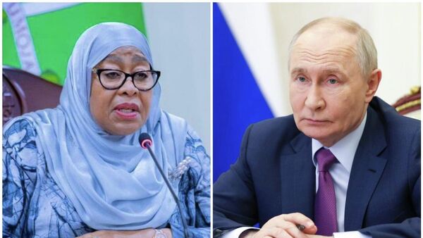 Vladimir Poutine et Samia Suluhu Hassa, présidente tanzanienne  - Sputnik Afrique