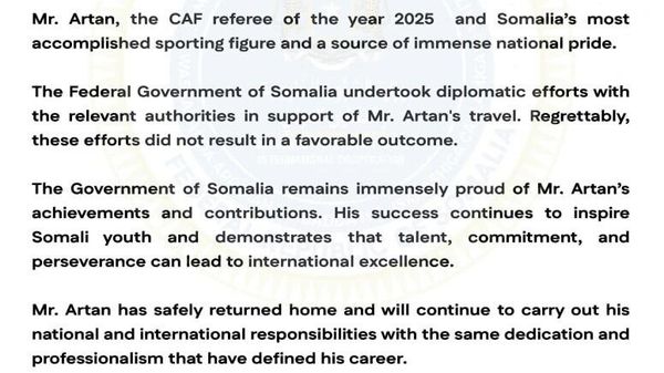 Somalia Expresses 'Deep Regret' Over US Denial of Entry to Top African Referee Omar Artan: MFA - Sputnik Africa
