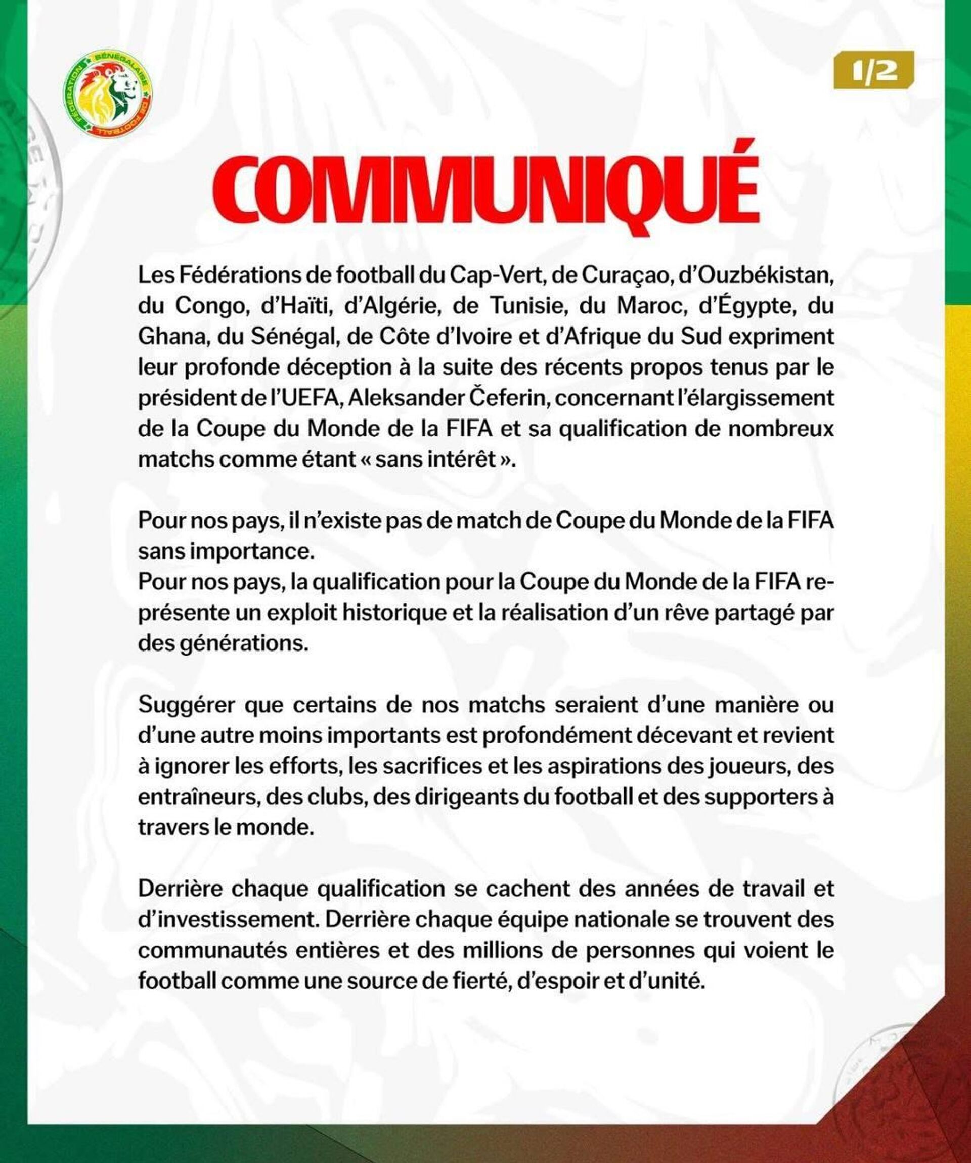 Mondial 2026: plusieurs fédérations africaines s’insurgent contre l’UEFA - Sputnik Afrique, 1920, 14.06.2026