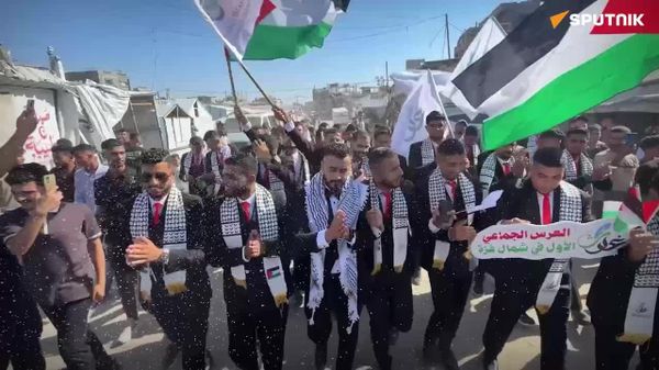 150 Couples Marry in Ruins of Gaza's Jabalia - Sputnik Africa