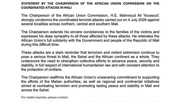 AU Commission Chairperson Condemns Coordinated Terrorist Attacks Across Mali: Statement - Sputnik Africa